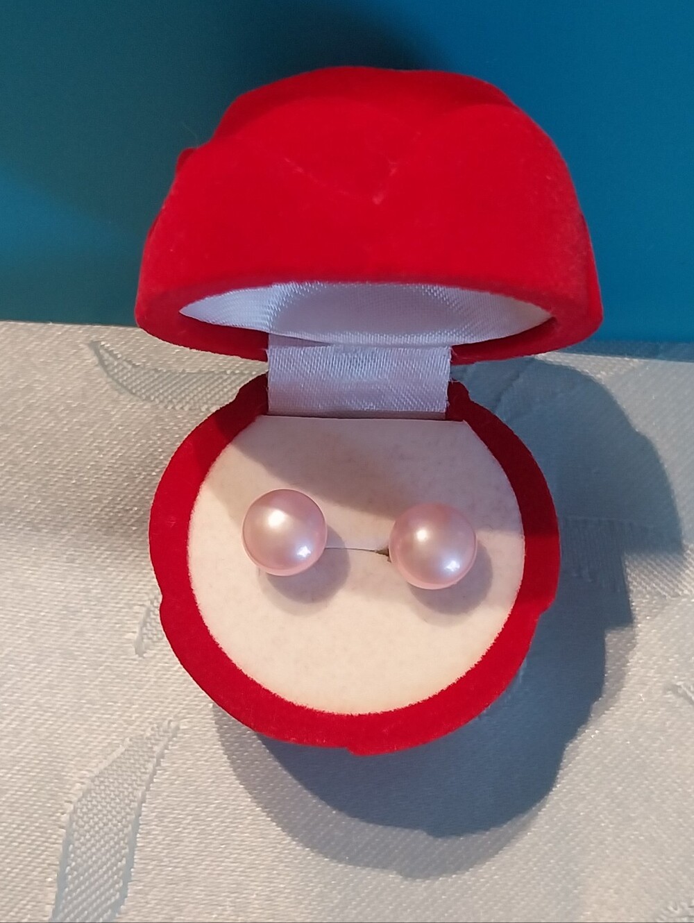 Classic Pink Pearl Stud Earrings